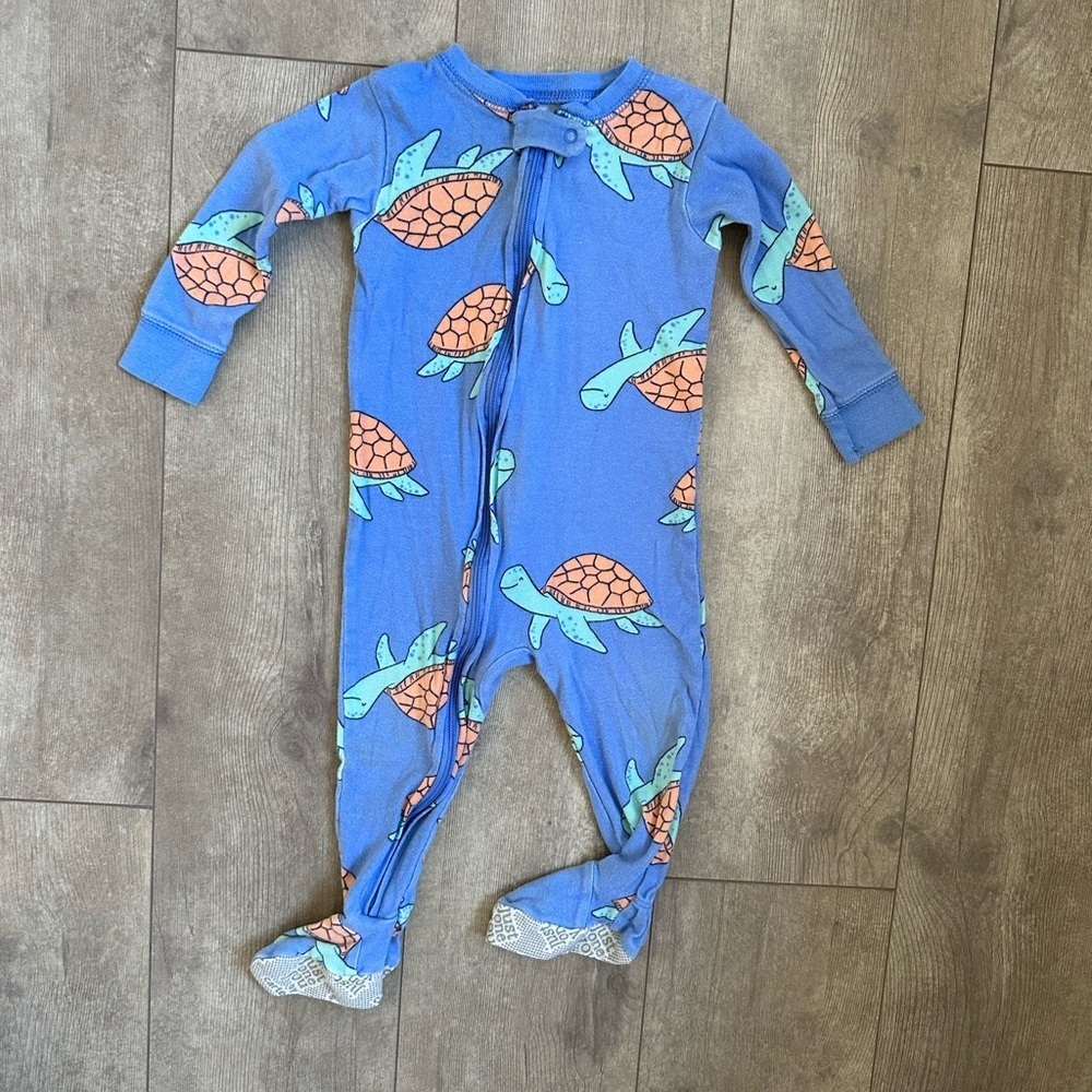 Carter’s Turtle Zip Pajamas Sleep and Play Footies 12 Months Baby Boy